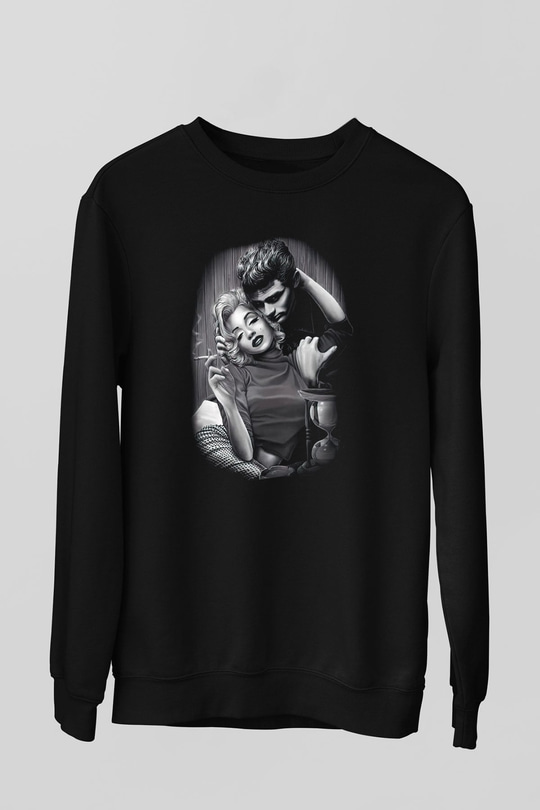 Marilyn Monroe Siyah Unisex Sweatshirt