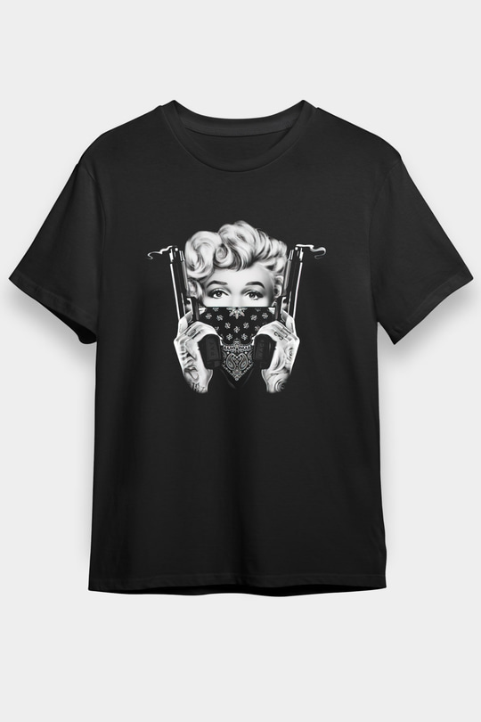 Marilyn Monroe Siyah Unisex Tişört T-Shirt - TişörtFabrikası