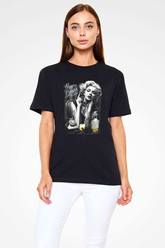 Marilyn Monroe Siyah Unisex Tişört T-Shirt - TişörtFabrikası