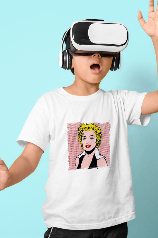 Marilyn Monroe Unisex Baskılı Beyaz Çocuk Tişört
