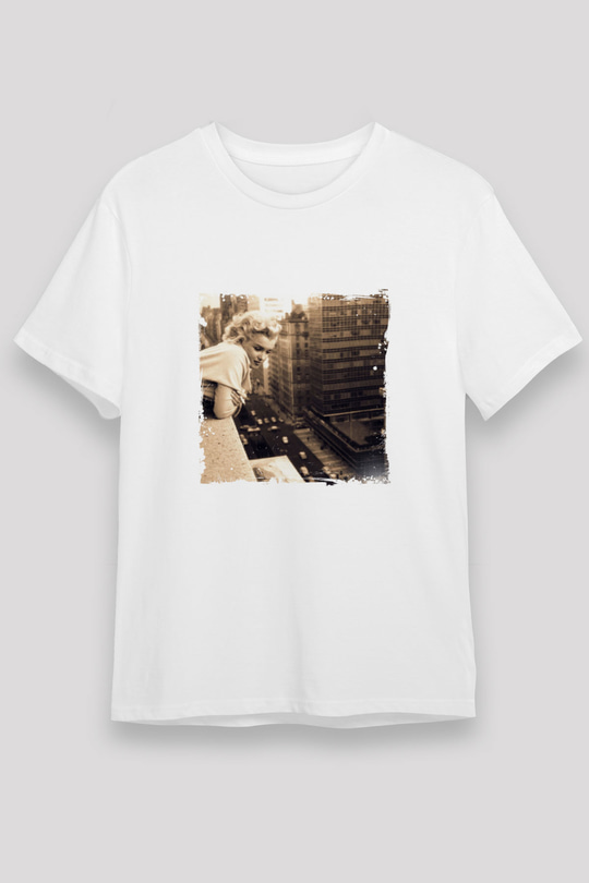 Marilyn Monroe Unisex Baskılı Beyaz Tişört