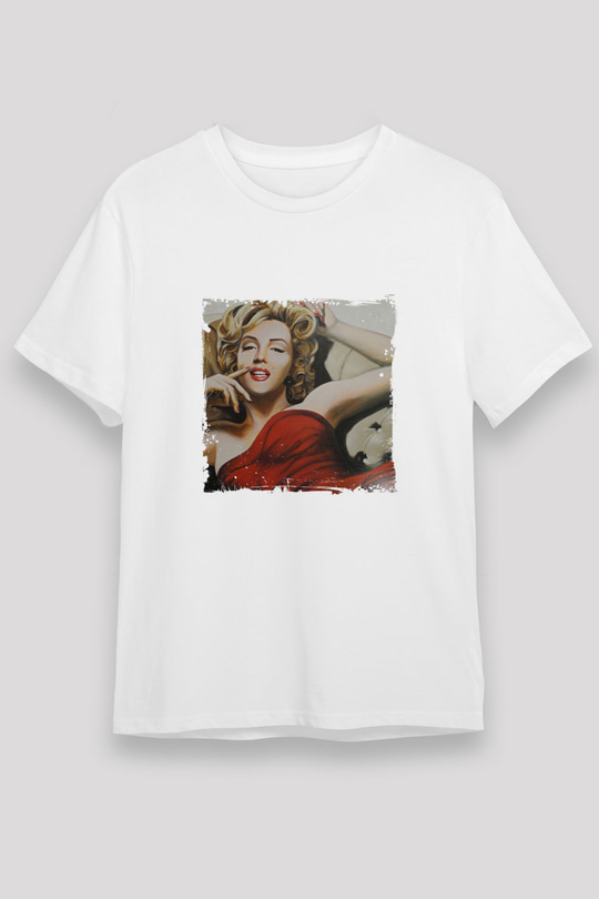 Marilyn Monroe Unisex Baskılı Beyaz Tişört