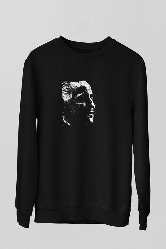 Marlon Brando Baskılı Unisex Siyah Sweatshirt