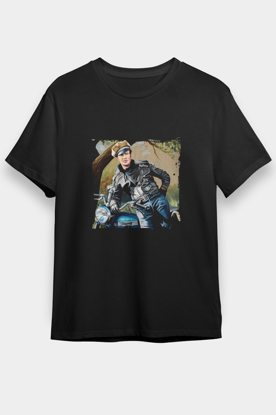 Marlon Brando Baskılı Unisex Siyah Tişört