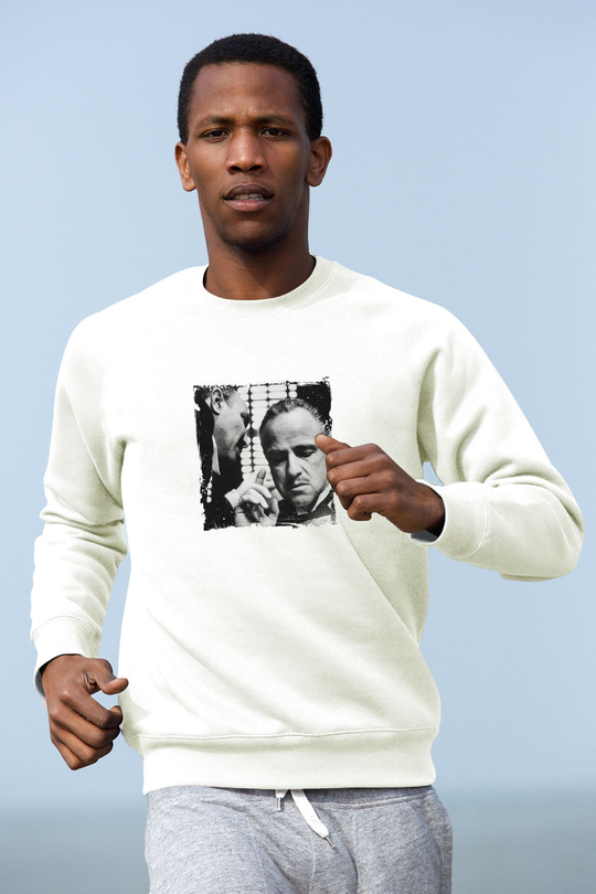 Marlon Brando Unisex Baskılı Beyaz Sweatshirt