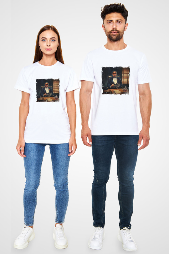 Marlon Brando Unisex Baskılı Beyaz Tişört