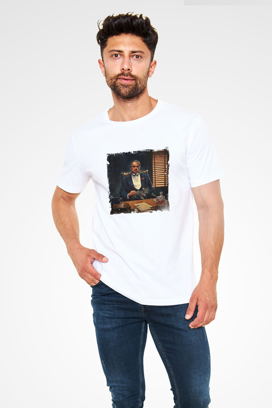 Marlon Brando Unisex Baskılı Beyaz Tişört