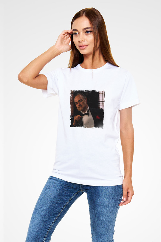 Marlon Brando Unisex Baskılı Beyaz Tişört