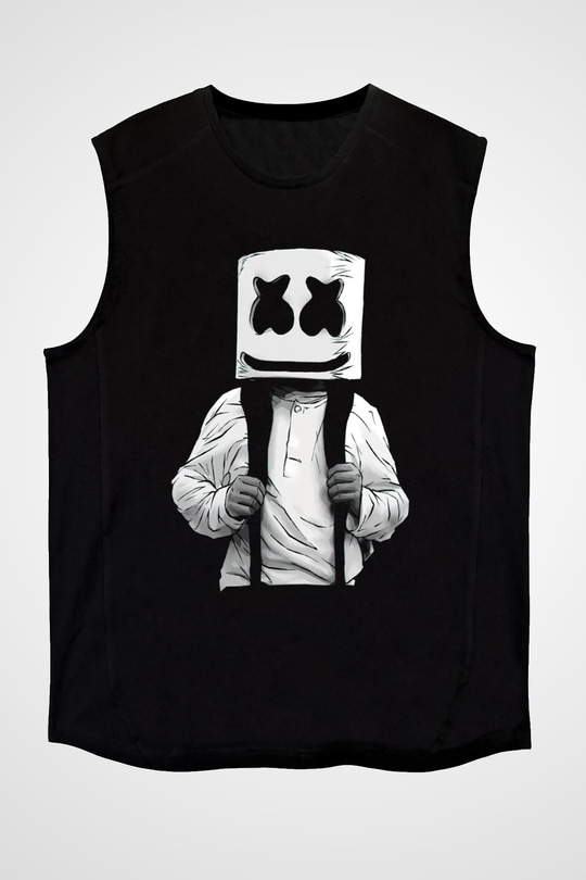 Marshmello Siyah Unisex Kolsuz Tişört