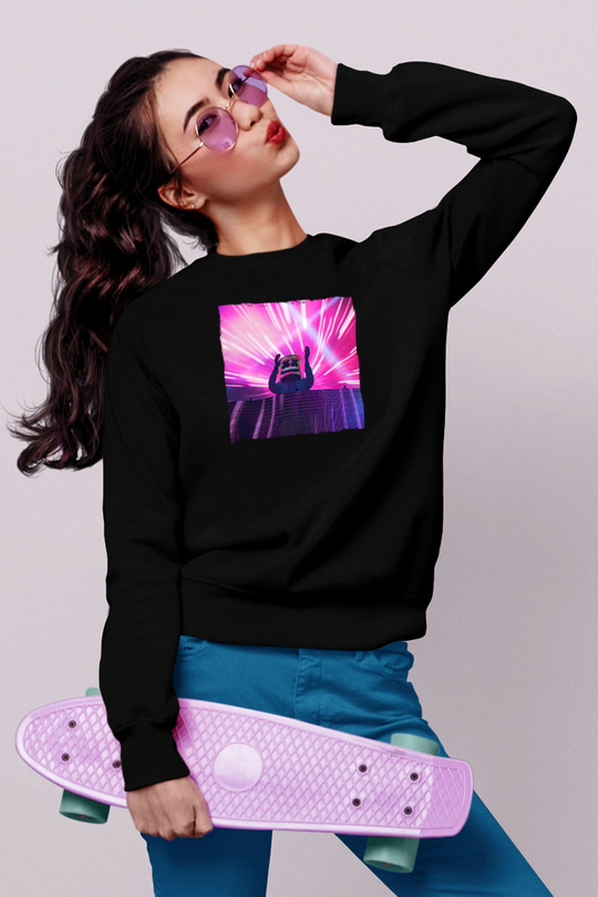 Marshmello Siyah Unisex Sweatshirt