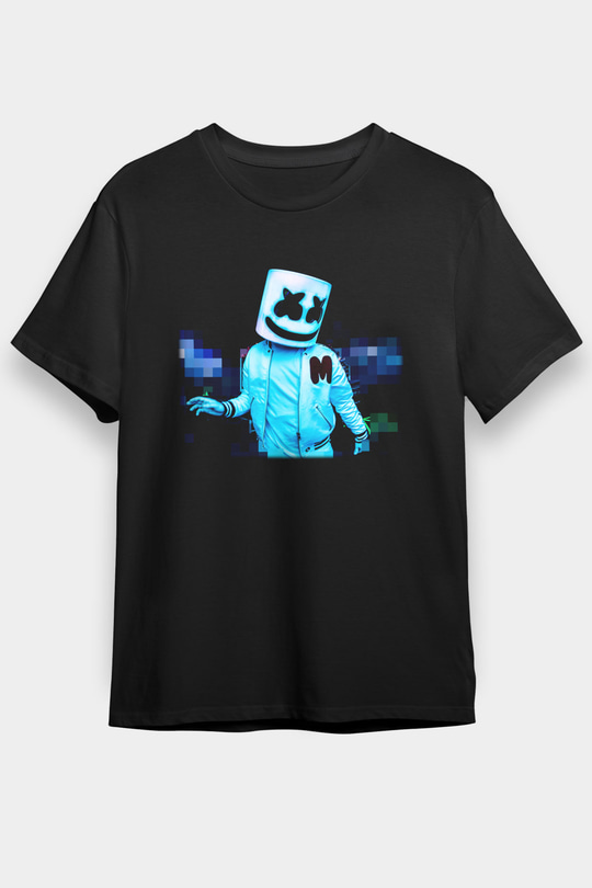 Marshmello Siyah Unisex Tişört T-Shirt - TişörtFabrikası