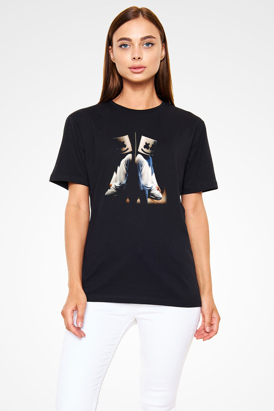 Marshmello Siyah Unisex Tişört T-Shirt - TişörtFabrikası