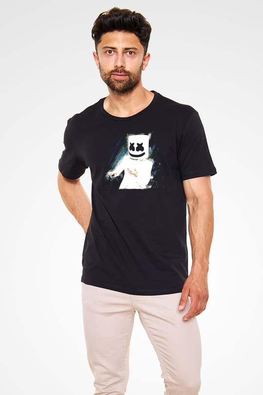 Marshmello Siyah Unisex Tişört T-Shirt - TişörtFabrikası