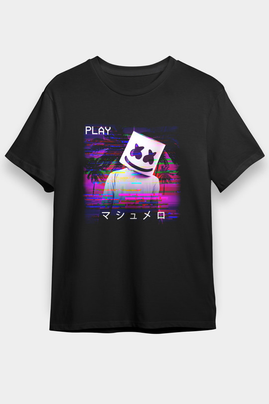 Marshmello Siyah Unisex Tişört T-Shirt - TişörtFabrikası