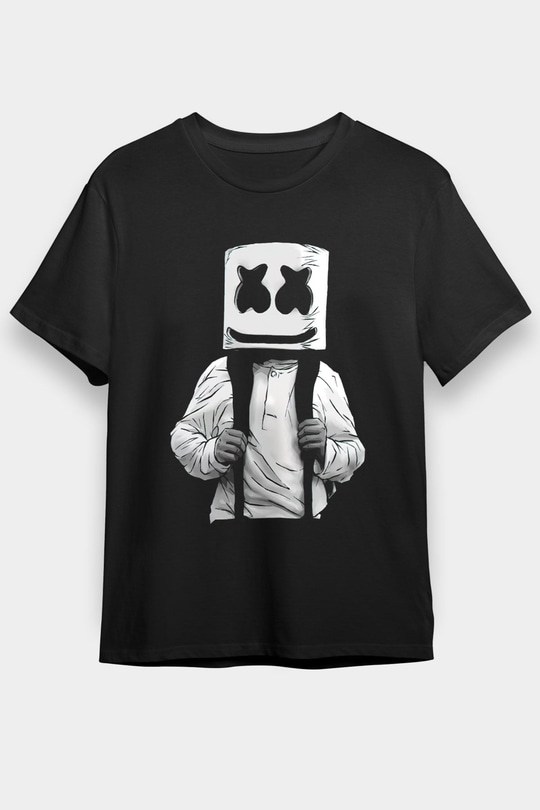 Marshmello Siyah Unisex Tişört T-Shirt - TişörtFabrikası