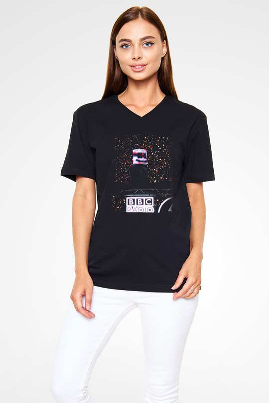 Marshmello Siyah Unisex V Yaka Tişört T-Shirt