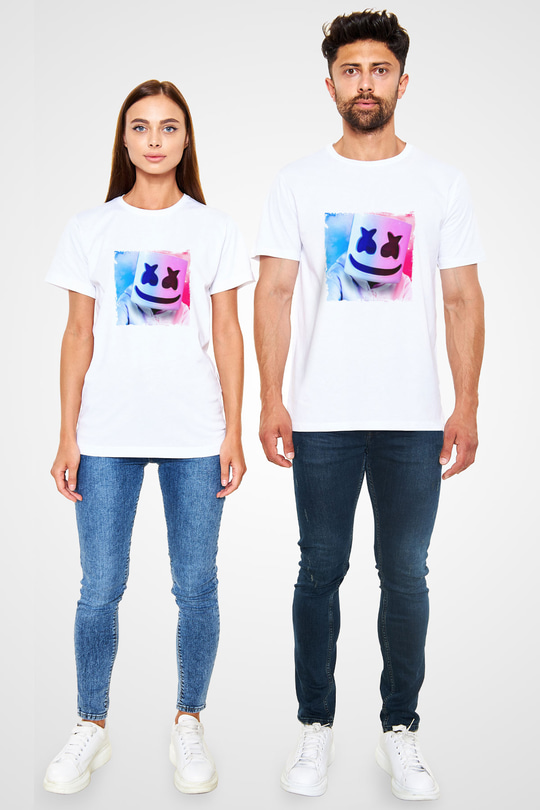 MarshmelloBaskılı Beyaz Tişört