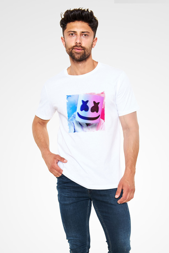 MarshmelloBaskılı Beyaz Tişört