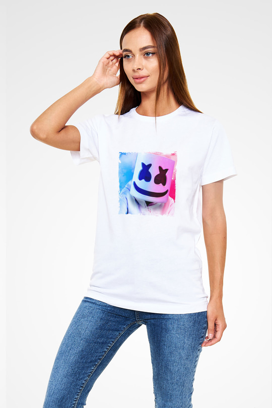 MarshmelloBaskılı Beyaz Tişört