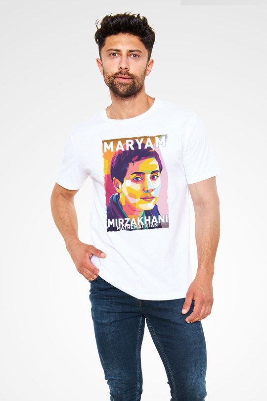 Maryam Mirzakhani Baskılı Unisex Beyaz Tişört - Tshirt