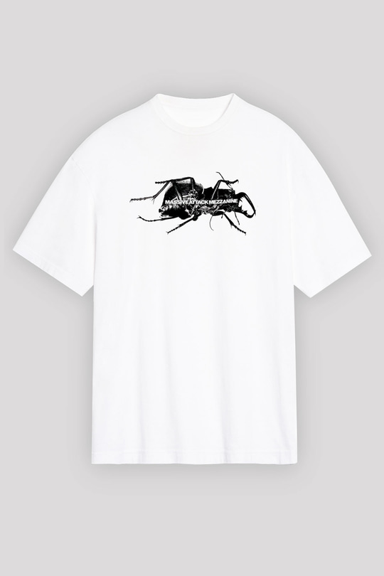 Massive Attack Baskılı Beyaz Unisex Oversize Tişört - Tshirt