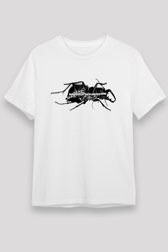 Massive Attack Baskılı Unisex Beyaz Tişört - Tshirt