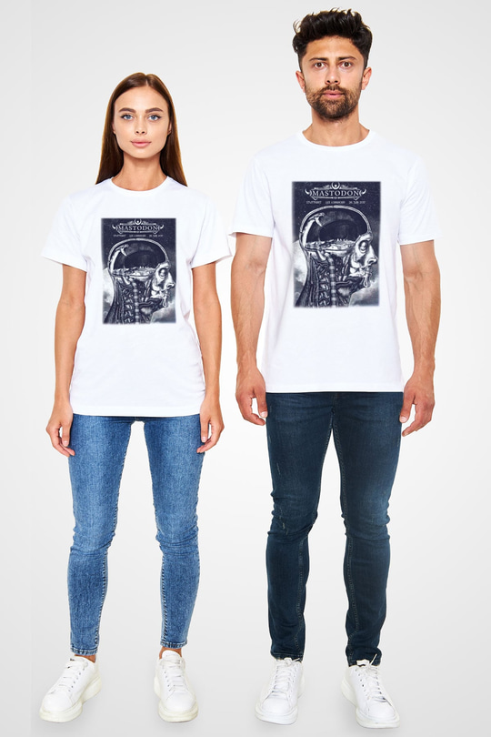 Mastodon Beyaz Unisex Tişört T-Shirt - TişörtFabrikası