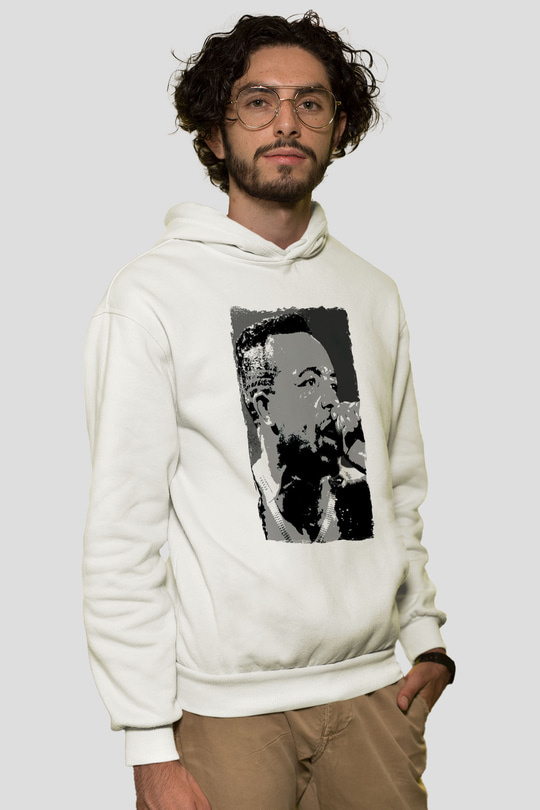 MC Hammer Beyaz Unisex Kapüşonlu Sweatshirt