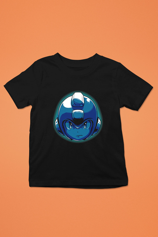 Mega Man Siyah Unisex  Çocuk Tişört
