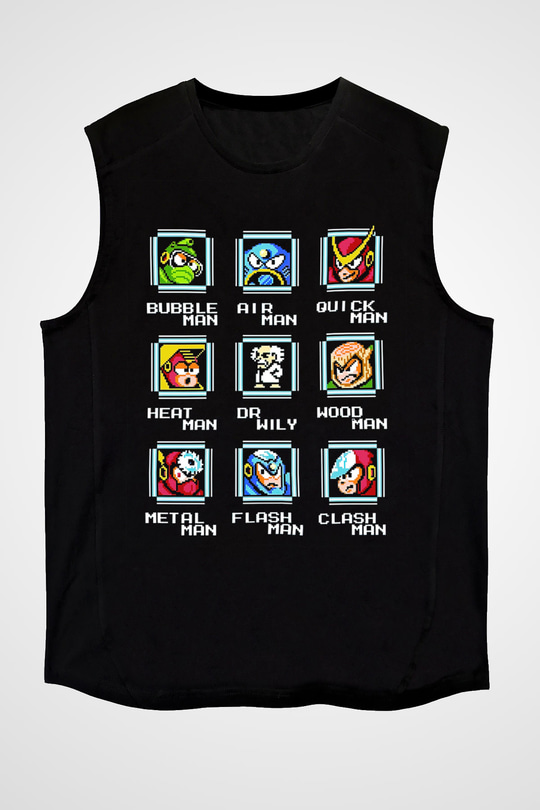 Mega Man Siyah Unisex  Kolsuz Tişört