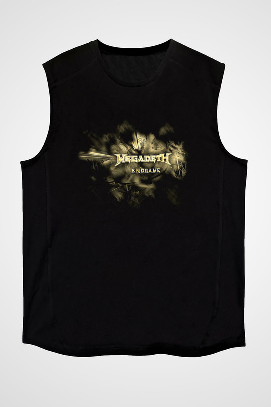 Megadeth Baskılı Unisex Siyah Kolsuz Tişört - Tshirt