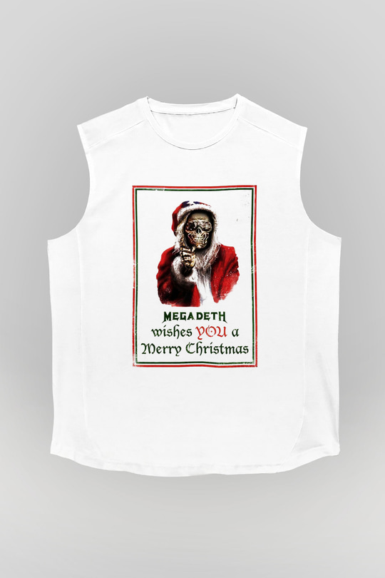 Megadeth Wishes You A Merry Christmas Beyaz Unisex Kolsuz Tişört