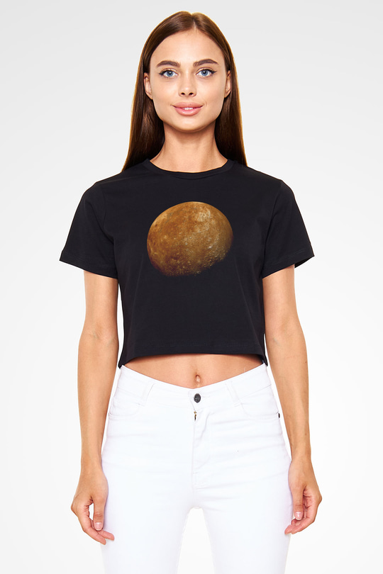 Merkür Siyah  Crop Top Tişört
