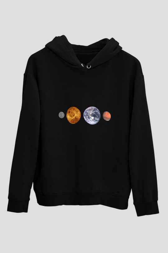 Merkür Siyah Unisex Hoodie