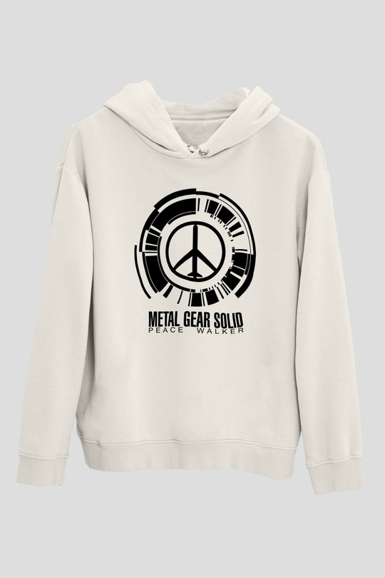 Metal Gear Solid Beyaz Unisex Kapşonlu Sweatshirt