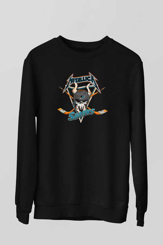 Metallica Baskılı Unisex Siyah Sweatshirt