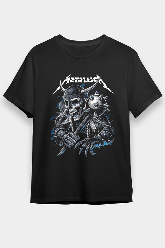 Metallica Baskılı Unisex Siyah Tişört - Tshirt