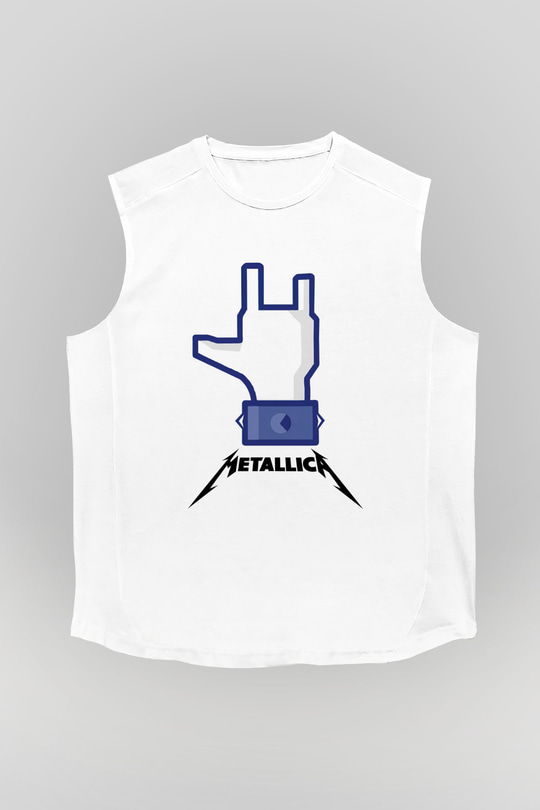 Metallica Beyaz Unisex Kolsuz Tişört