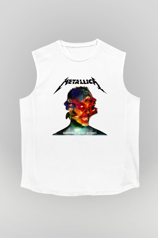 Metallica Beyaz Unisex Kolsuz Tişört