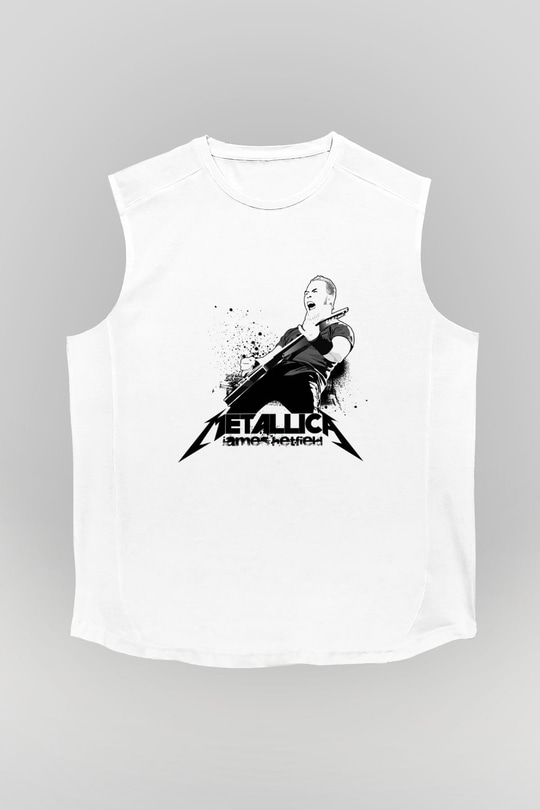 Metallica Beyaz Unisex Kolsuz Tişört