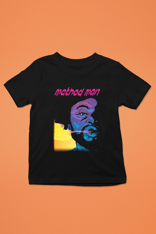 Method Man Baskılı Siyah Unisex Çocuk Tişört