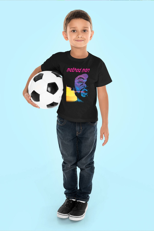 Method Man Baskılı Siyah Unisex Çocuk Tişört