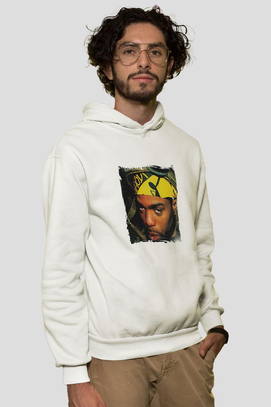 Method Man Baskılı Unisex Beyaz Kapüşonlu Sweatshirt