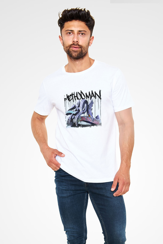 Method Man Baskılı Unisex Beyaz Tişört