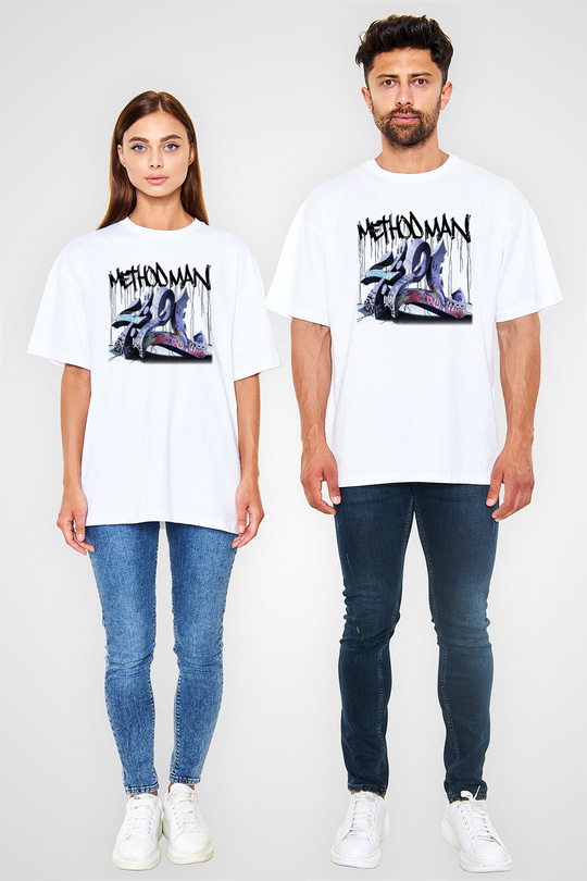 Method Man Beyaz Unisex Oversize Tişört T-Shirt
