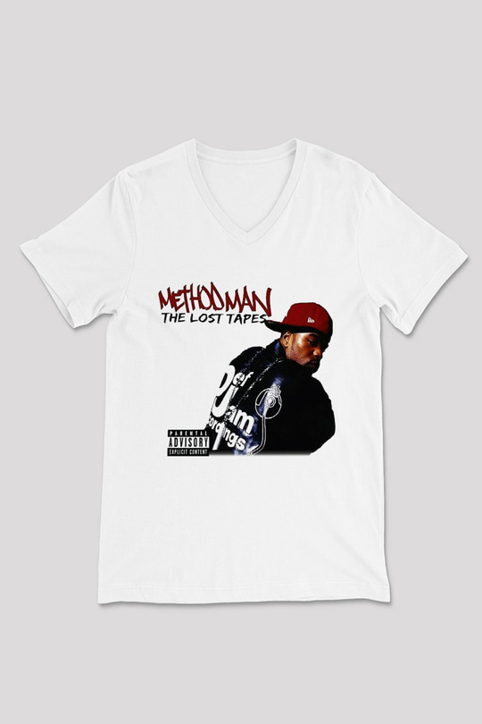 Method Man Beyaz Unisex V Yaka Tişört T-Shirt