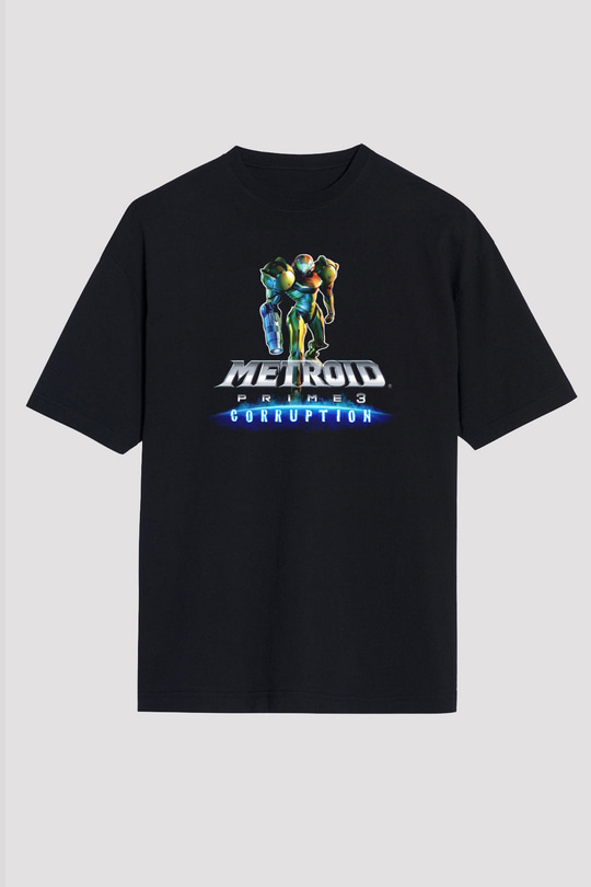 Metroid Prime Siyah Oversize Tişört Oversize T-shirt