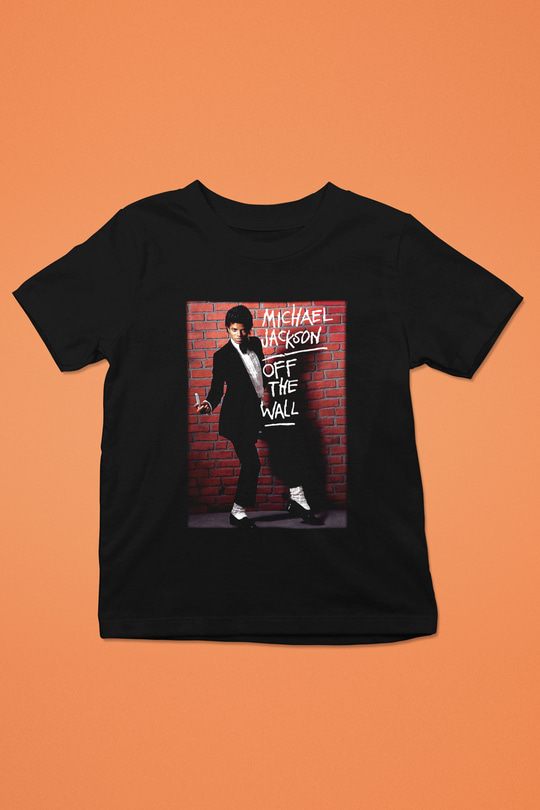 Michael Jackson Baskılı Siyah Unisex Çocuk Tişört