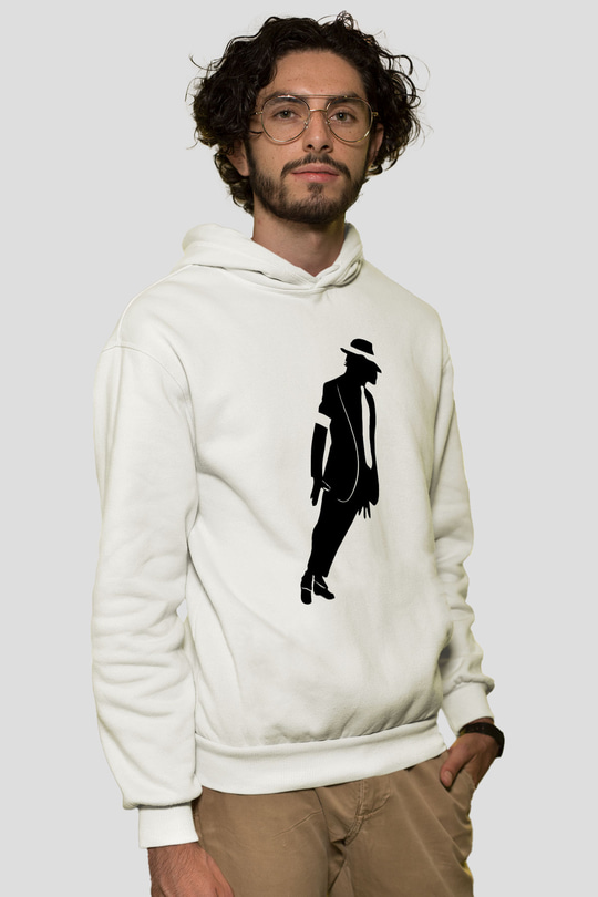 Michael Jackson Beyaz Unisex Kapşonlu Sweatshirt