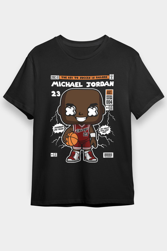 Michael Jordan Baskılı Unisex Siyah Tişört